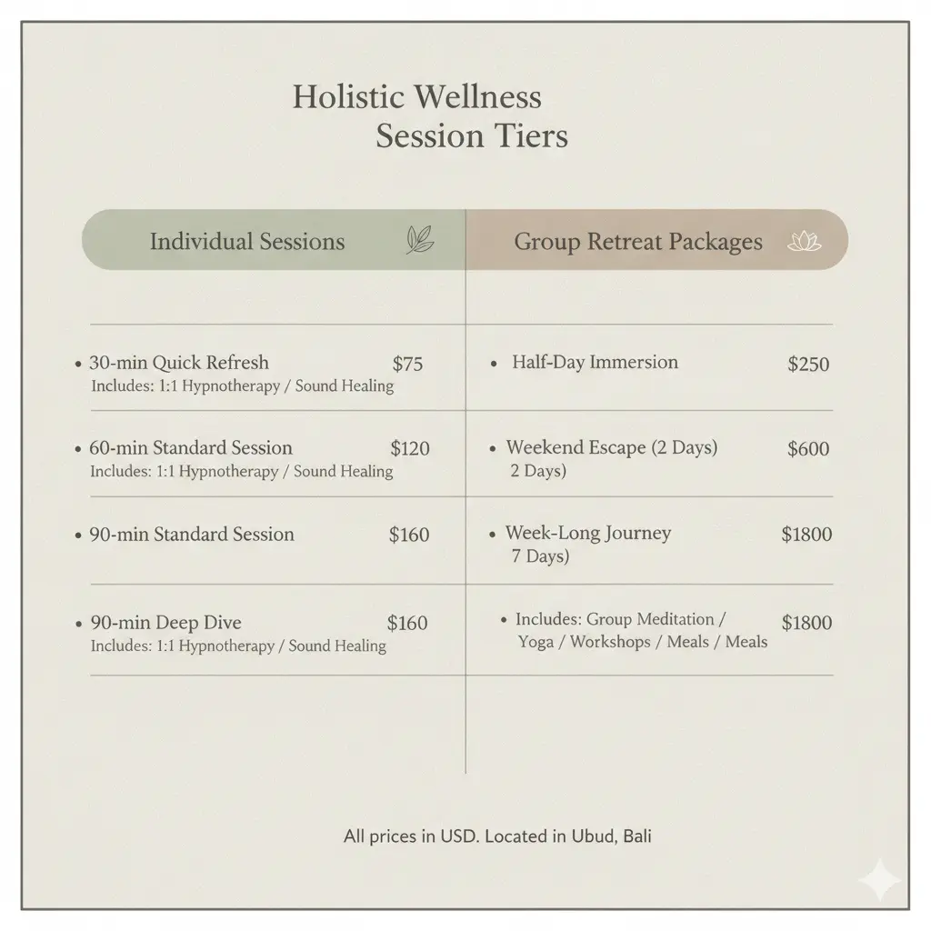 best hypnotherapy ubud price